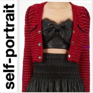 Self Portrait Diamanté Melange Cardigan M